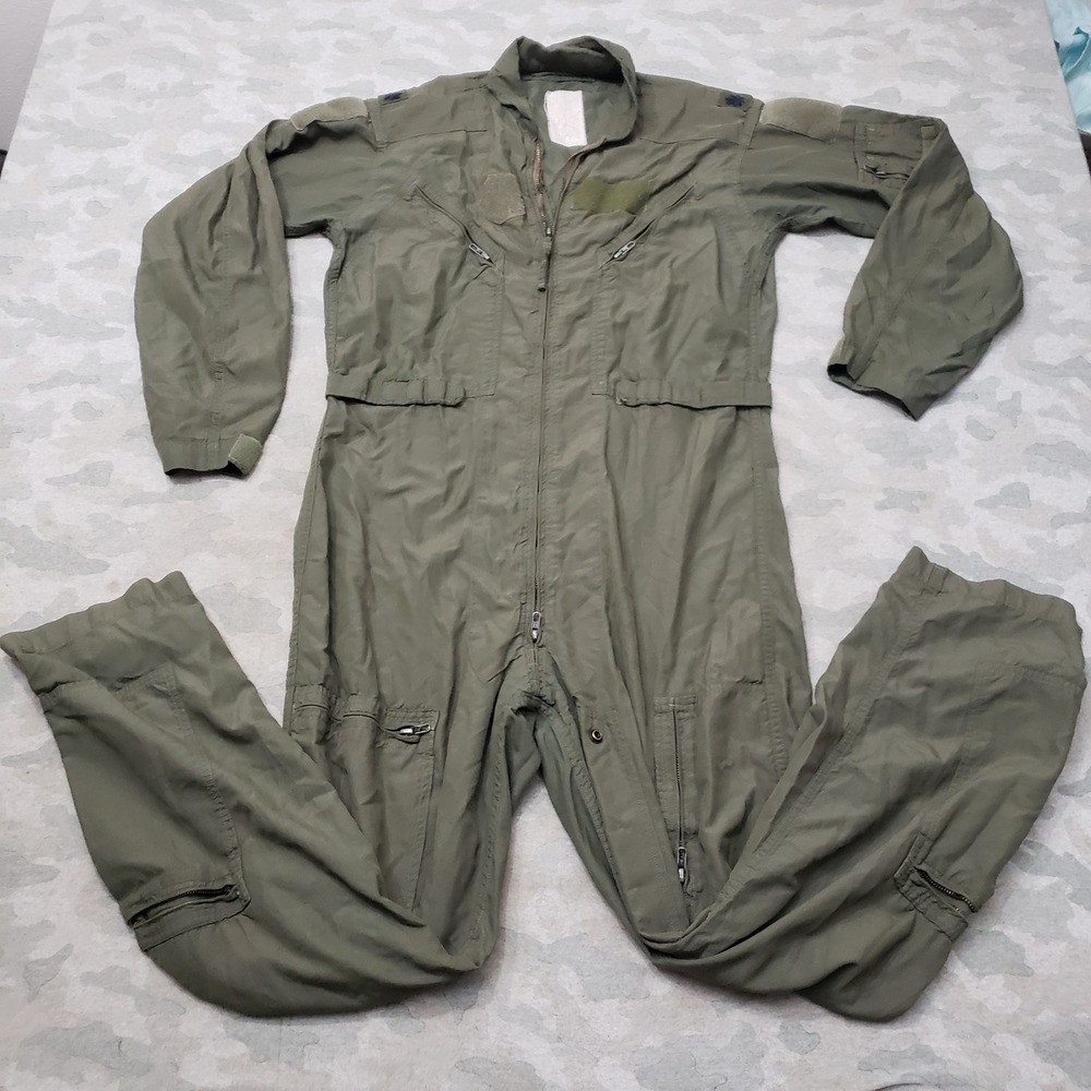 Military CWU-27/P Flight Suit Mens 40R Green Nomex Coverall Tactical Aviation